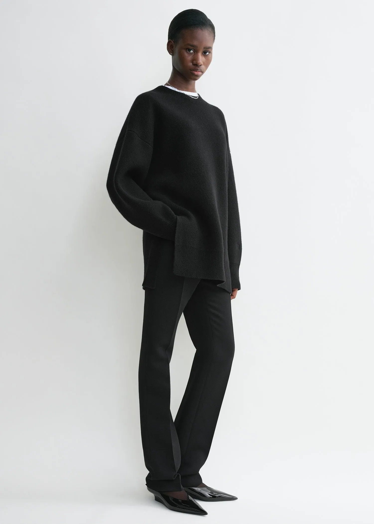 Double-knit pullover black