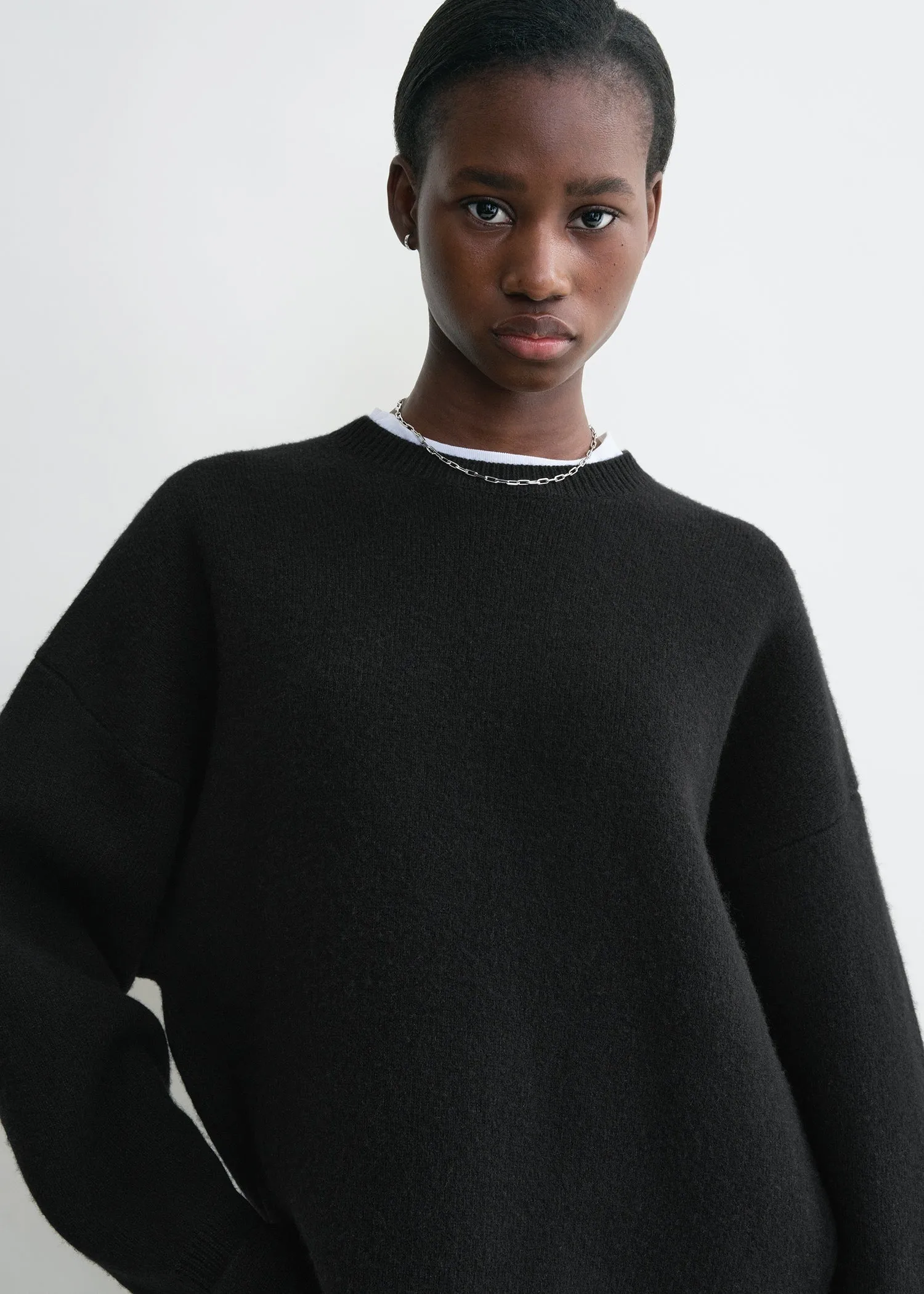 Double-knit pullover black