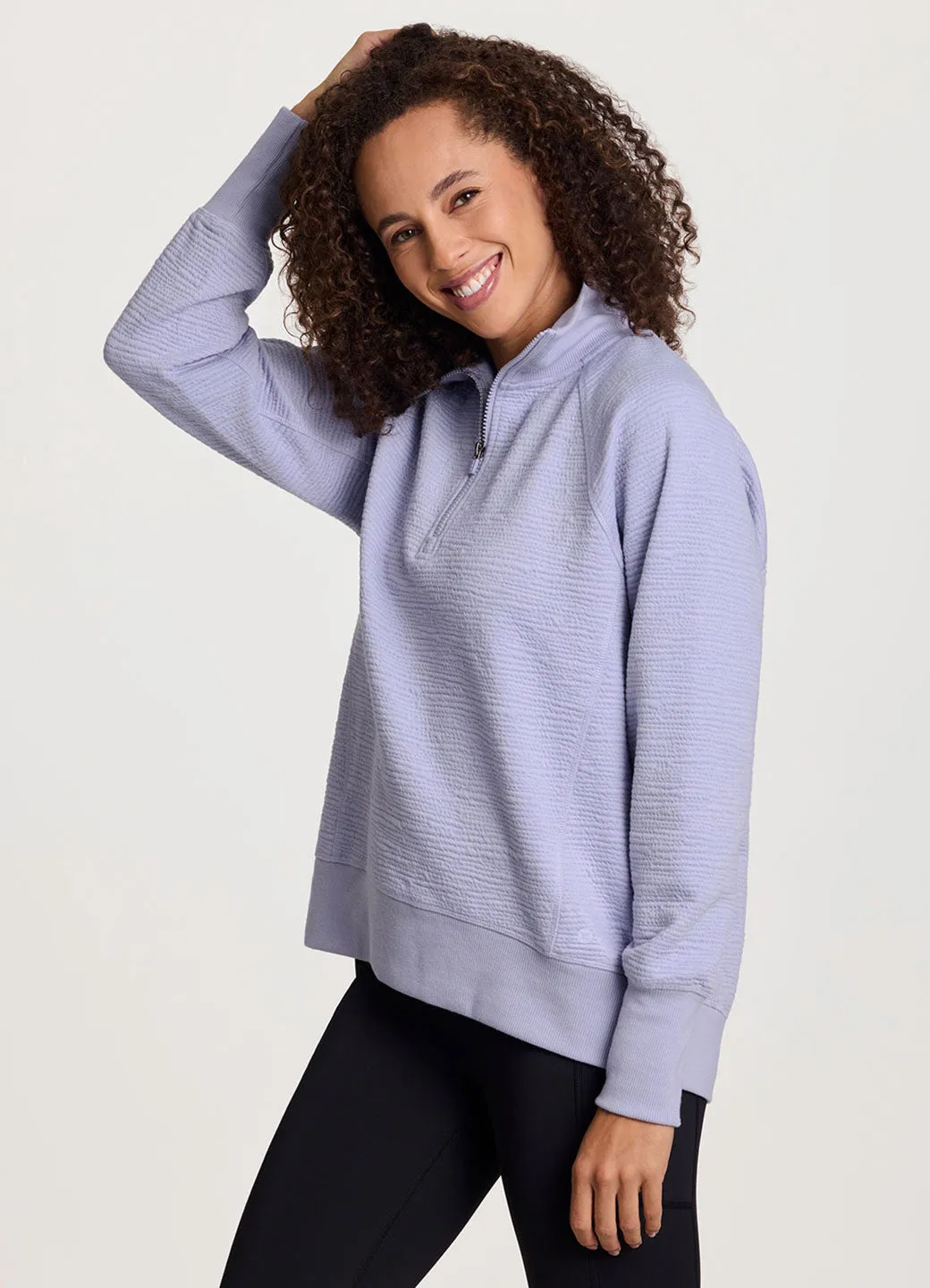 Easy Living Textured 1/4 Zip Pullover