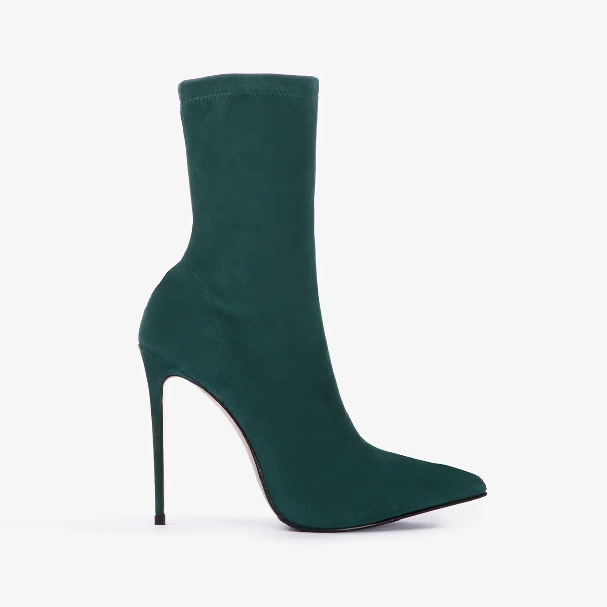 EVA ANKLE BOOT 120 mm Balance green stretch suede ankle boot