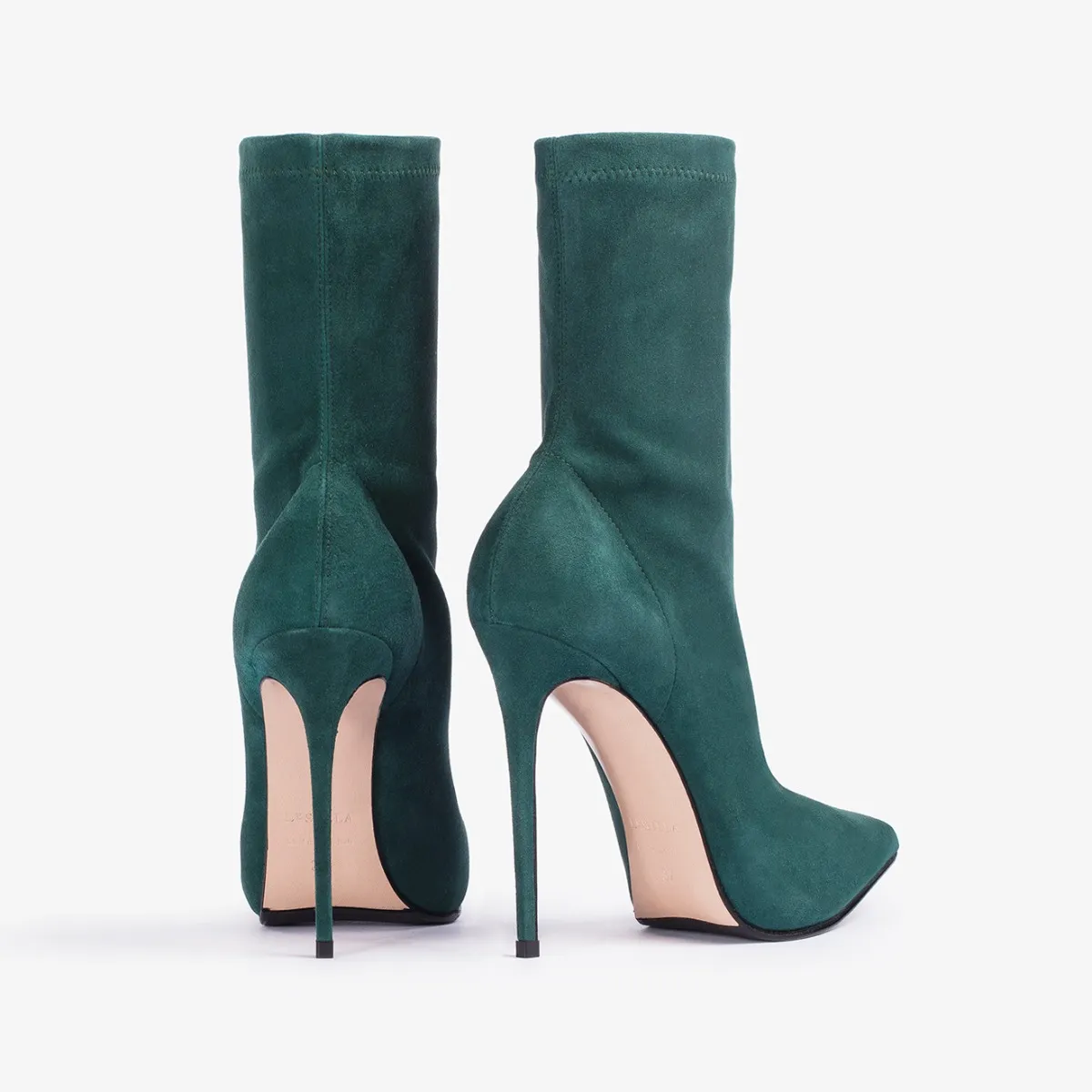 EVA ANKLE BOOT 120 mm Balance green stretch suede ankle boot