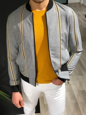 Faha Slim-Fit Colored Striped Jacket in Yellow