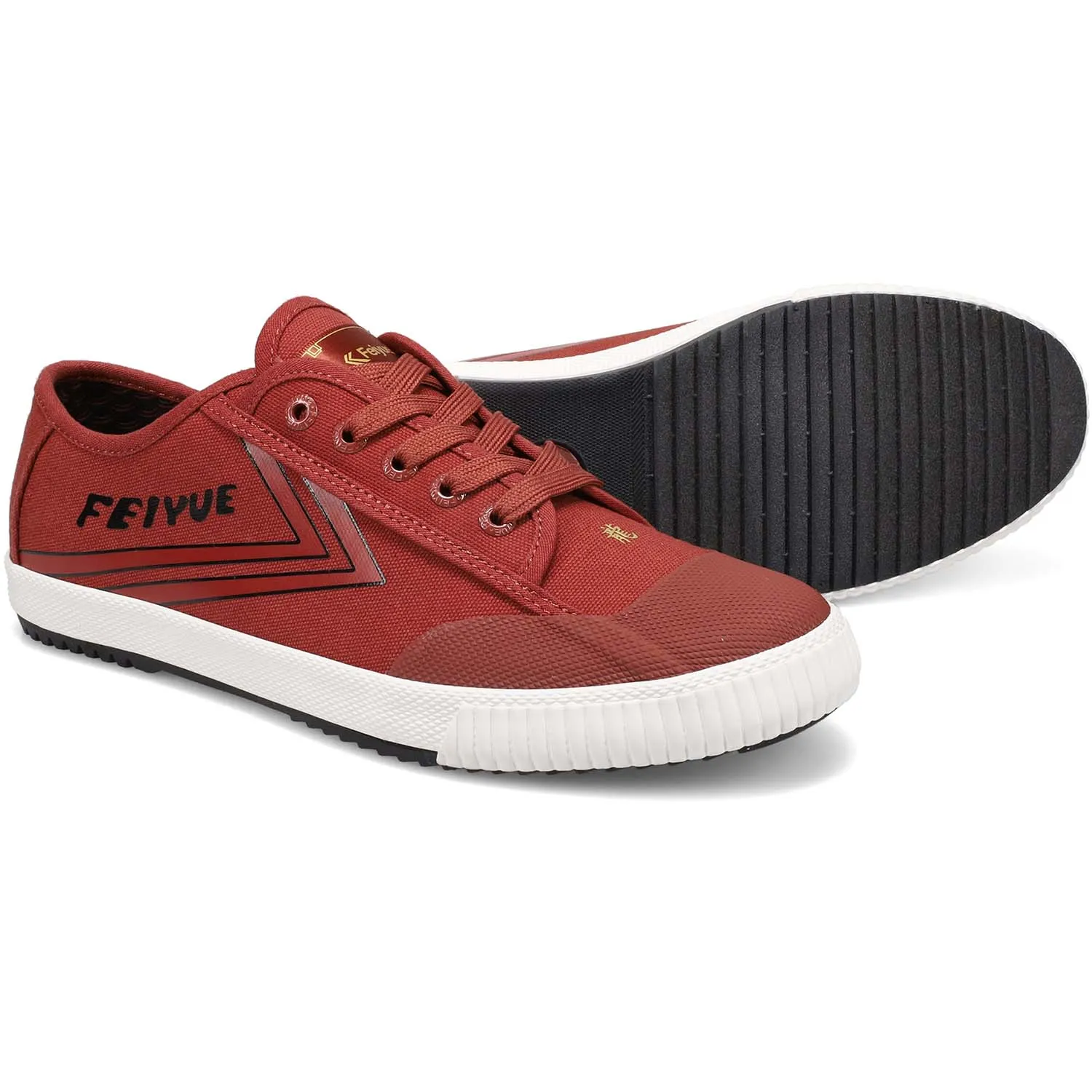 Feiyue Lo 1920 Canvas CNY Trainers - Rosewood/Black/Gold