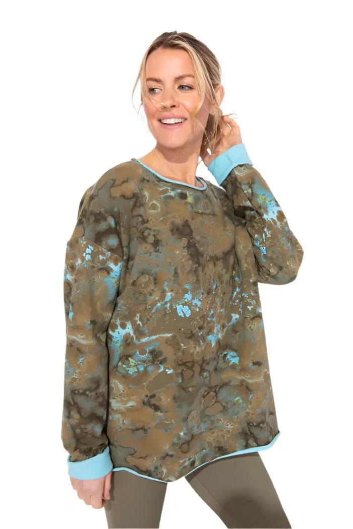 FINAL SALE Escape by Habitat 14550 Marble Washed Fleece Pullover