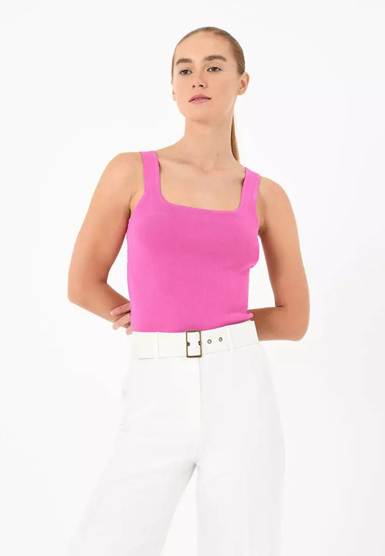 FORCAST FORCAST Miami Cropped Sleeveless Knit Top