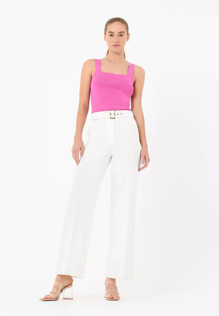 FORCAST FORCAST Miami Cropped Sleeveless Knit Top