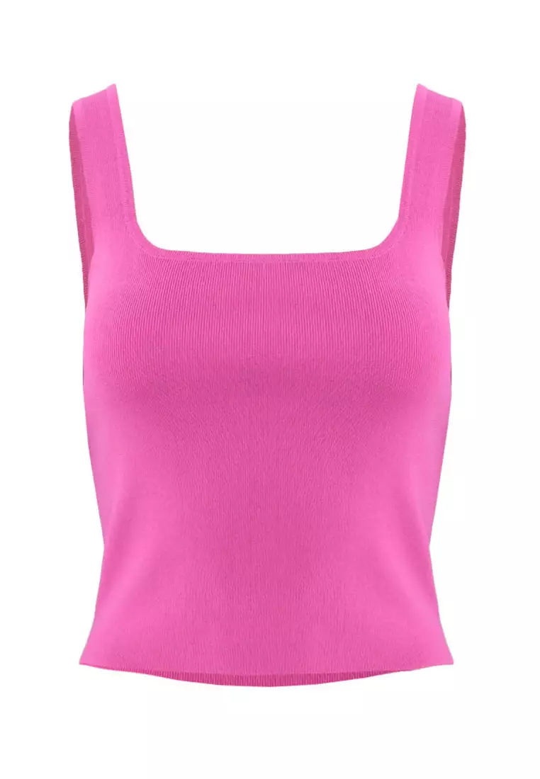 FORCAST FORCAST Miami Cropped Sleeveless Knit Top