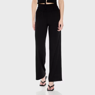 Forever 21-Juniors Relaxed High Rise Womens High Rise Wide Leg Pull-On Pants