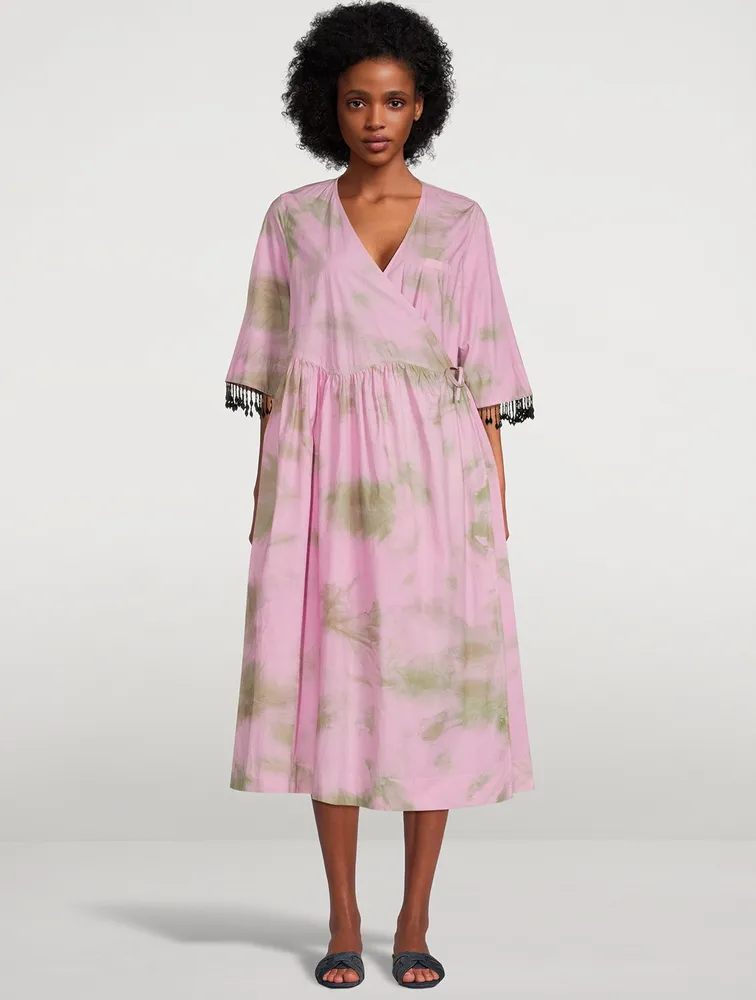 GANNI Re-Cut Printed Cotton Wrap Dress