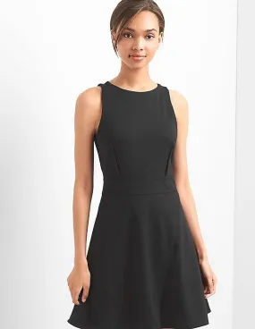 GAP Women Black Fit And Flare Wrap Dress