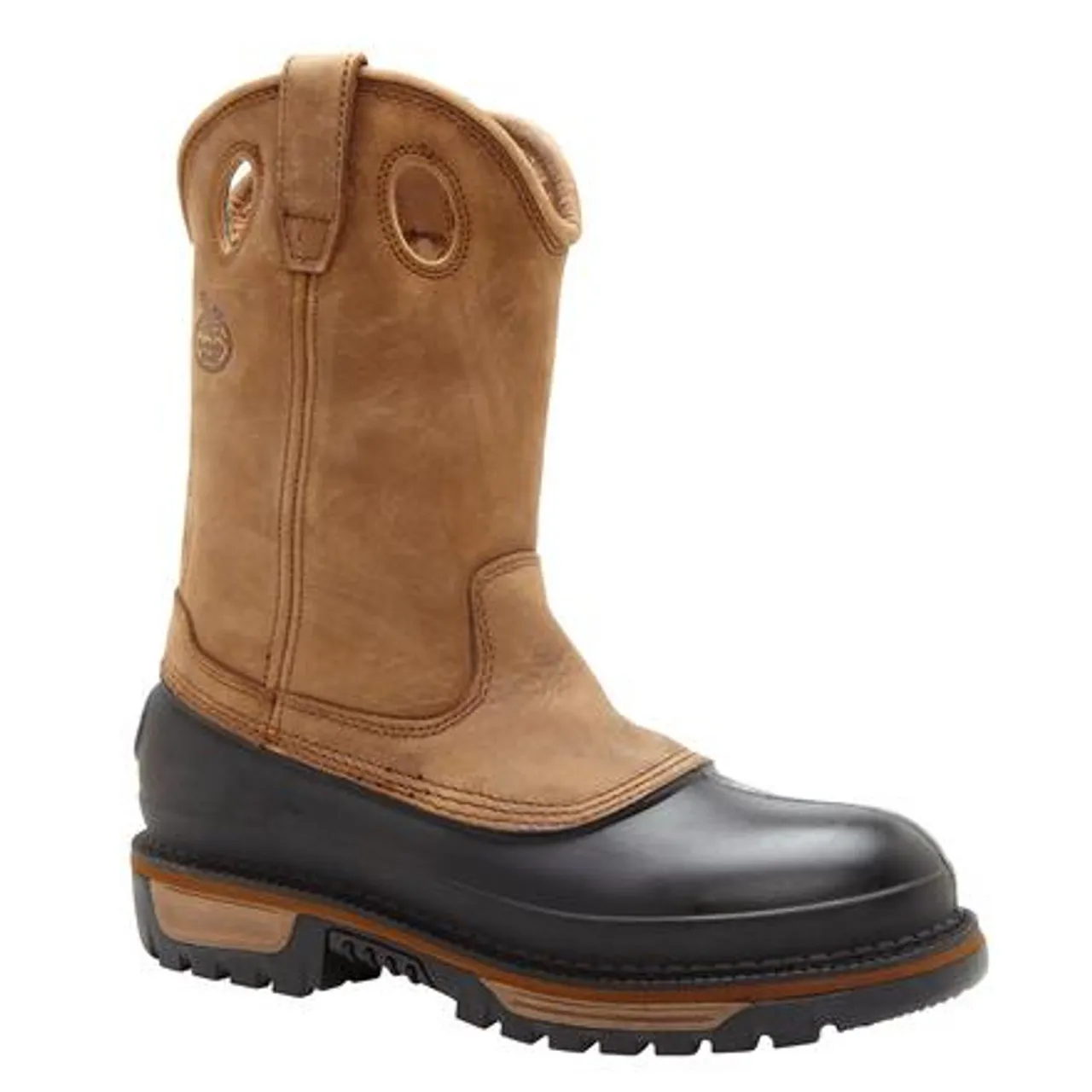 Georgia Boot Mens Muddog Steel Toe Waterproof Wellington G5594 BROWN