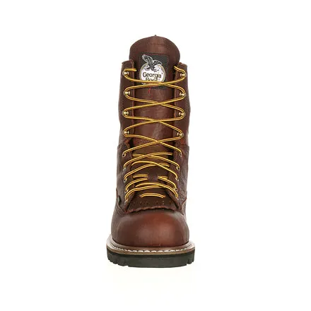 Georgia Men's 8 Steel Toe Waterproof Lace-to-Toe Work Boot - Chocolate G103