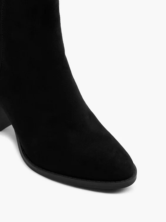 Graceland  Black Heeled Chelsea Boot with Gem Details