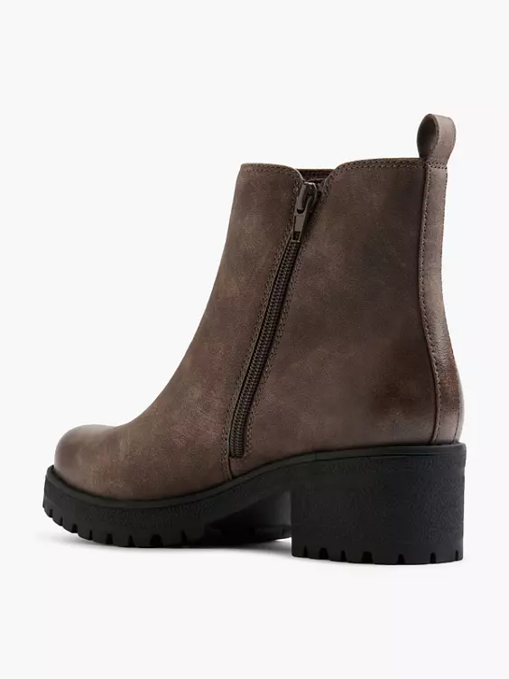 Graceland  Brown Ankle Boot with Zip Pull