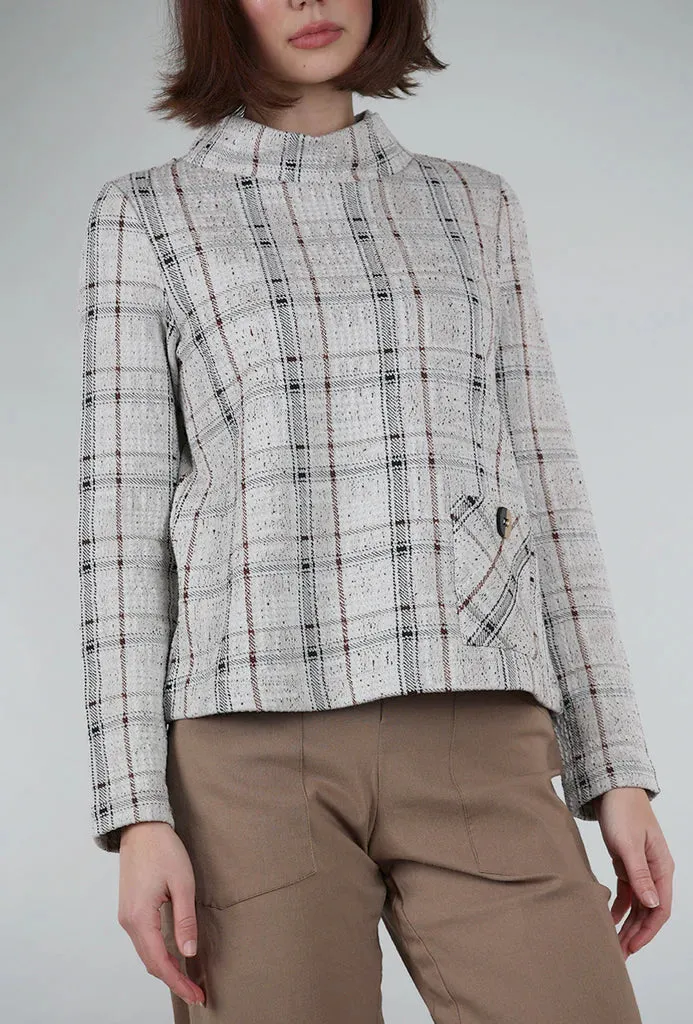 Habitat 32810 Speckle Knit Plaid Pocket Pullover