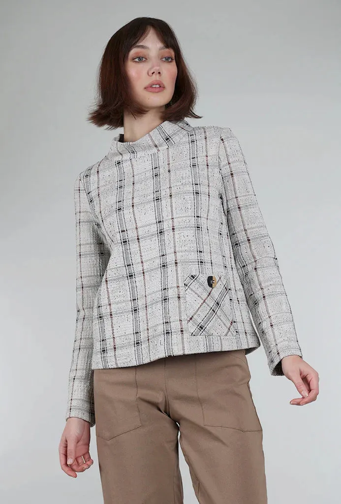 Habitat 32810 Speckle Knit Plaid Pocket Pullover