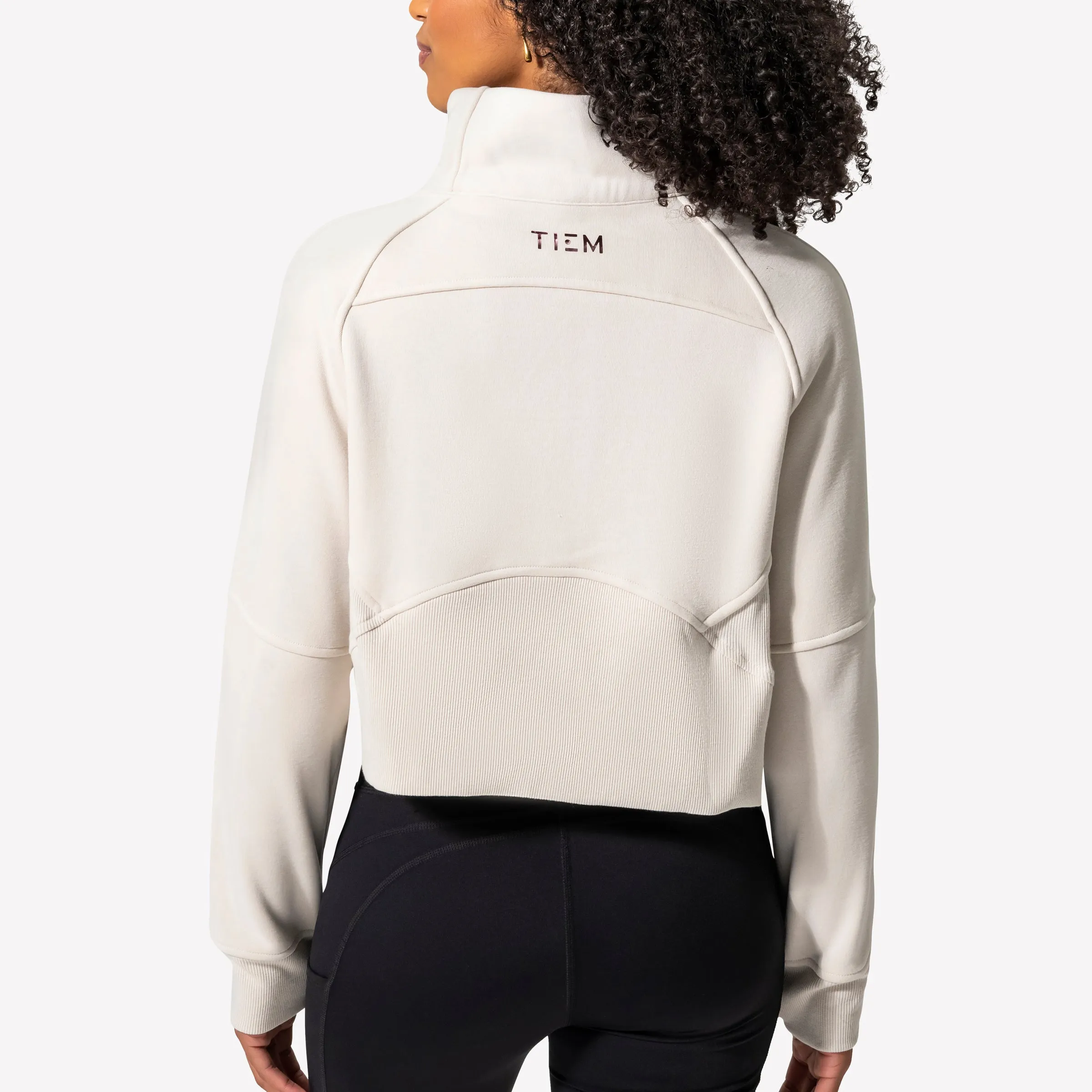 Half Zip Pullover - Ecru/Rose Gold