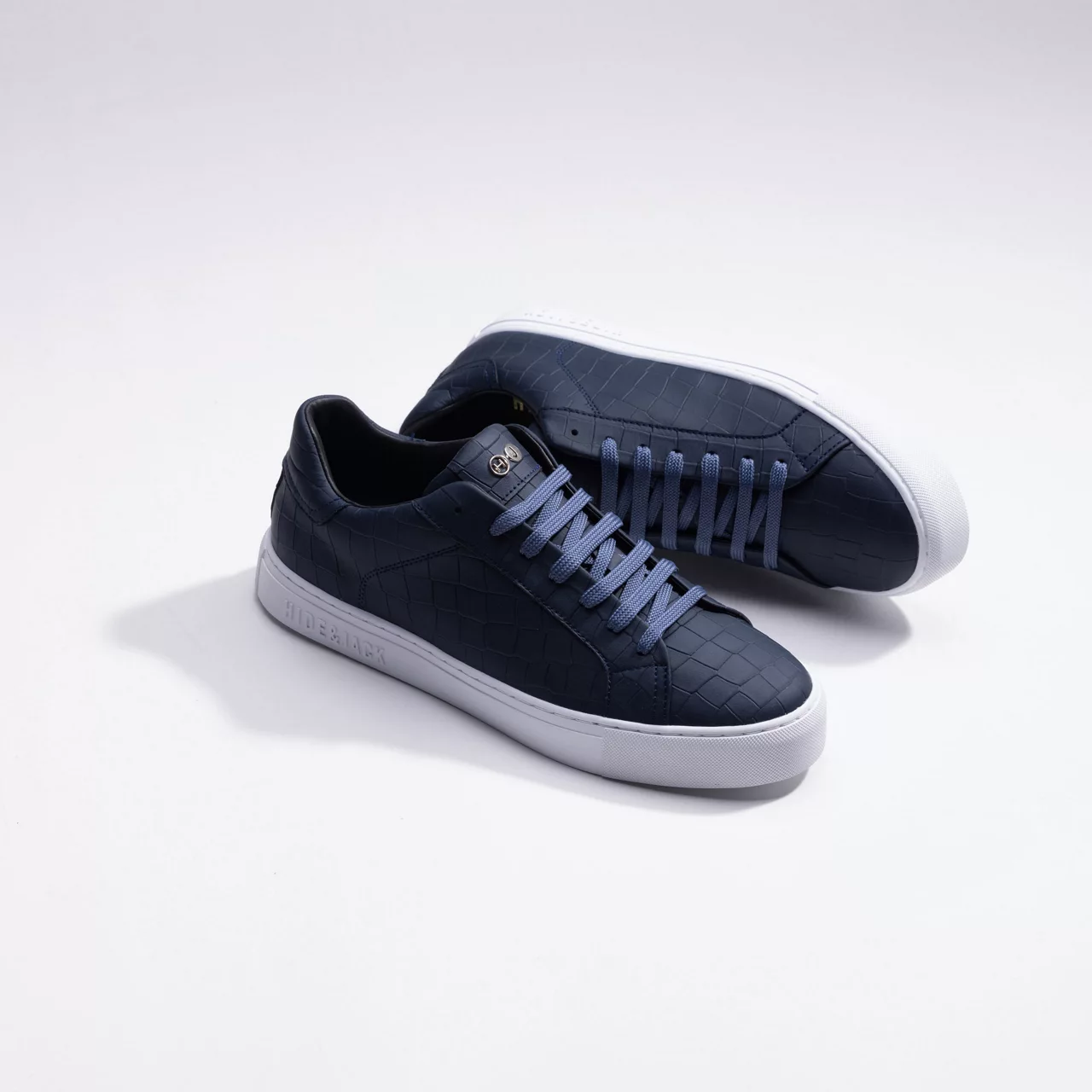 HIDE AND JACK Essence Leather Trainers - Navy