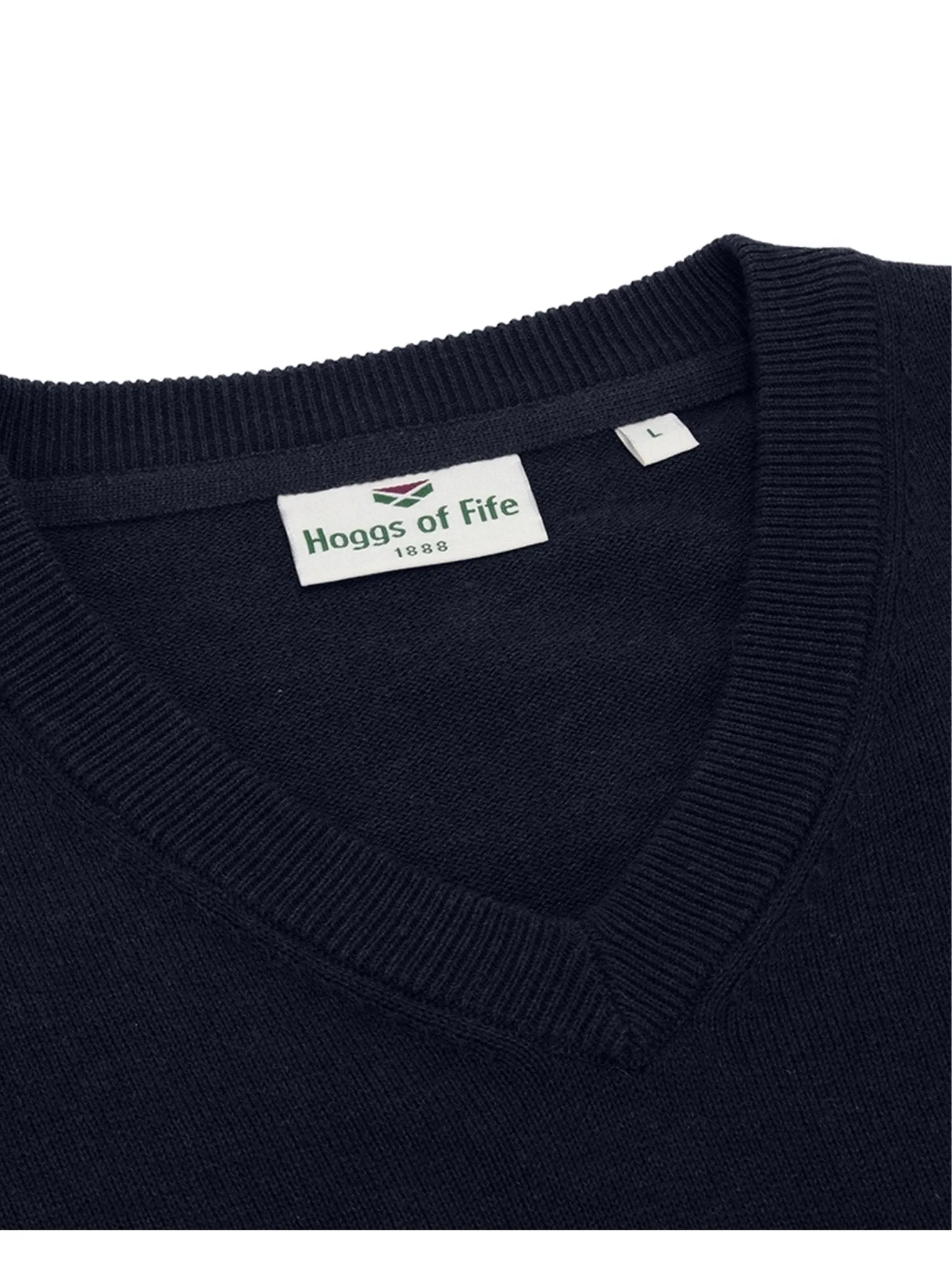 Hoggs of Fife - Stirling II V Neck Mens Jumper - 100% cotton Mens Pullover Long Sleeve