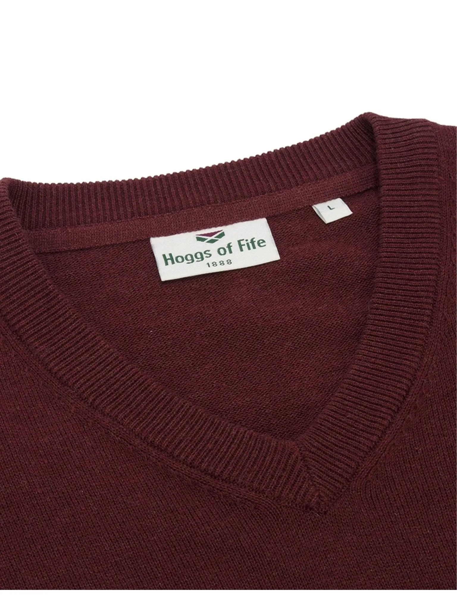 Hoggs of Fife - Stirling II V Neck Mens Jumper - 100% cotton Mens Pullover Long Sleeve