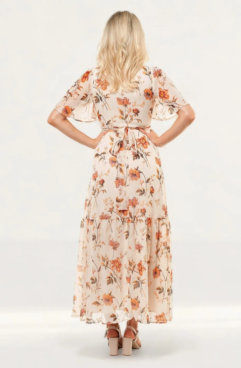 Hope & Ivy Orange Maya Wrap Dress