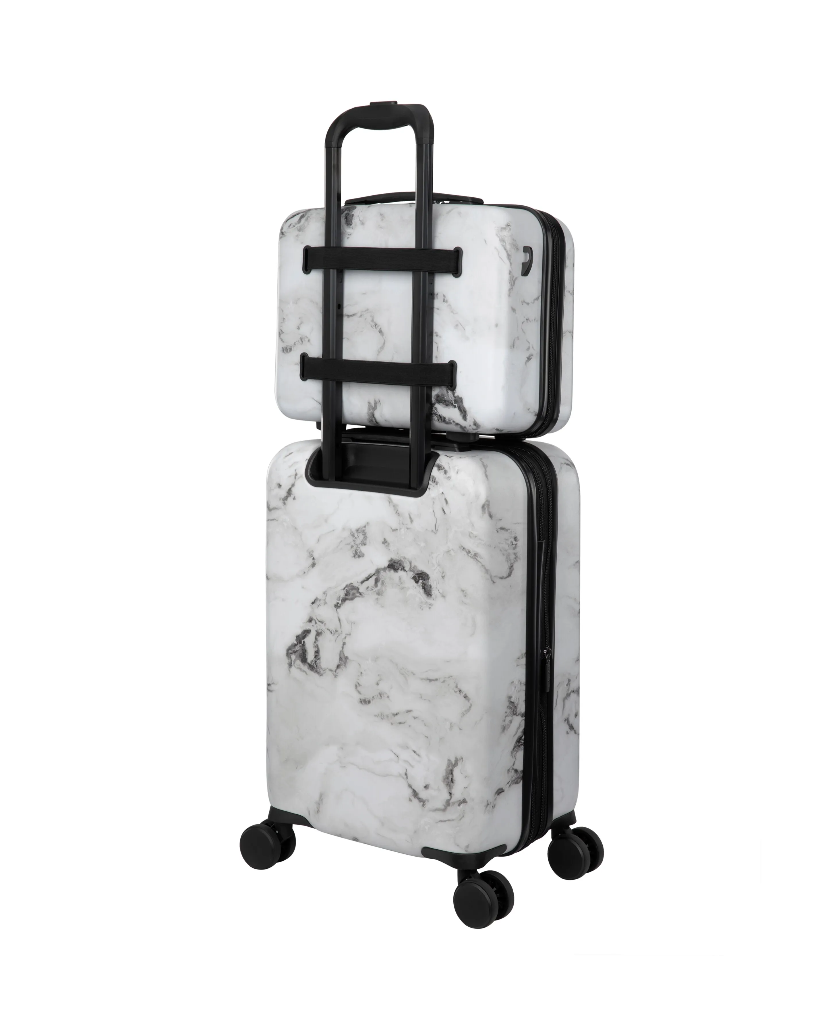 IT Luggage Sheen Greyscale Marble Cabin Suitcase with TSA Lock | Simply Be