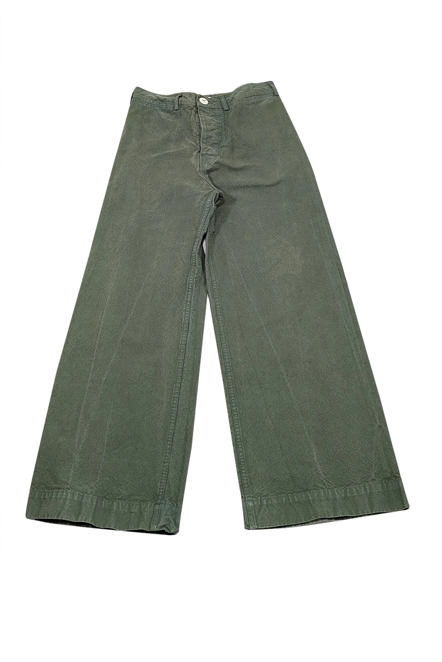 Jesse Kamm - Olive Green Cotton Canvas Wide Leg Pants Sz 10