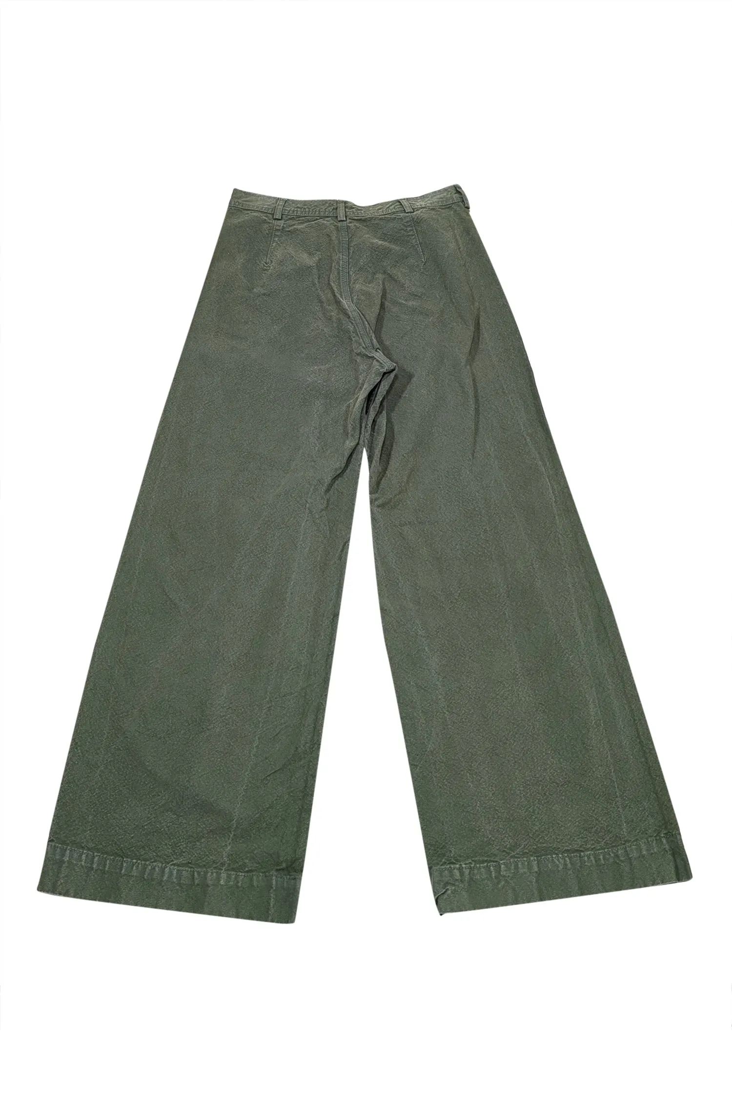 Jesse Kamm - Olive Green Cotton Canvas Wide Leg Pants Sz 10