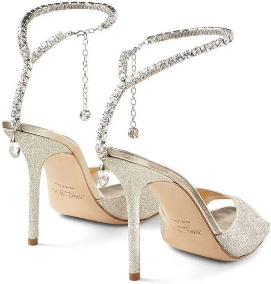 Jimmy Choo 100mm Saeda sandals Gold