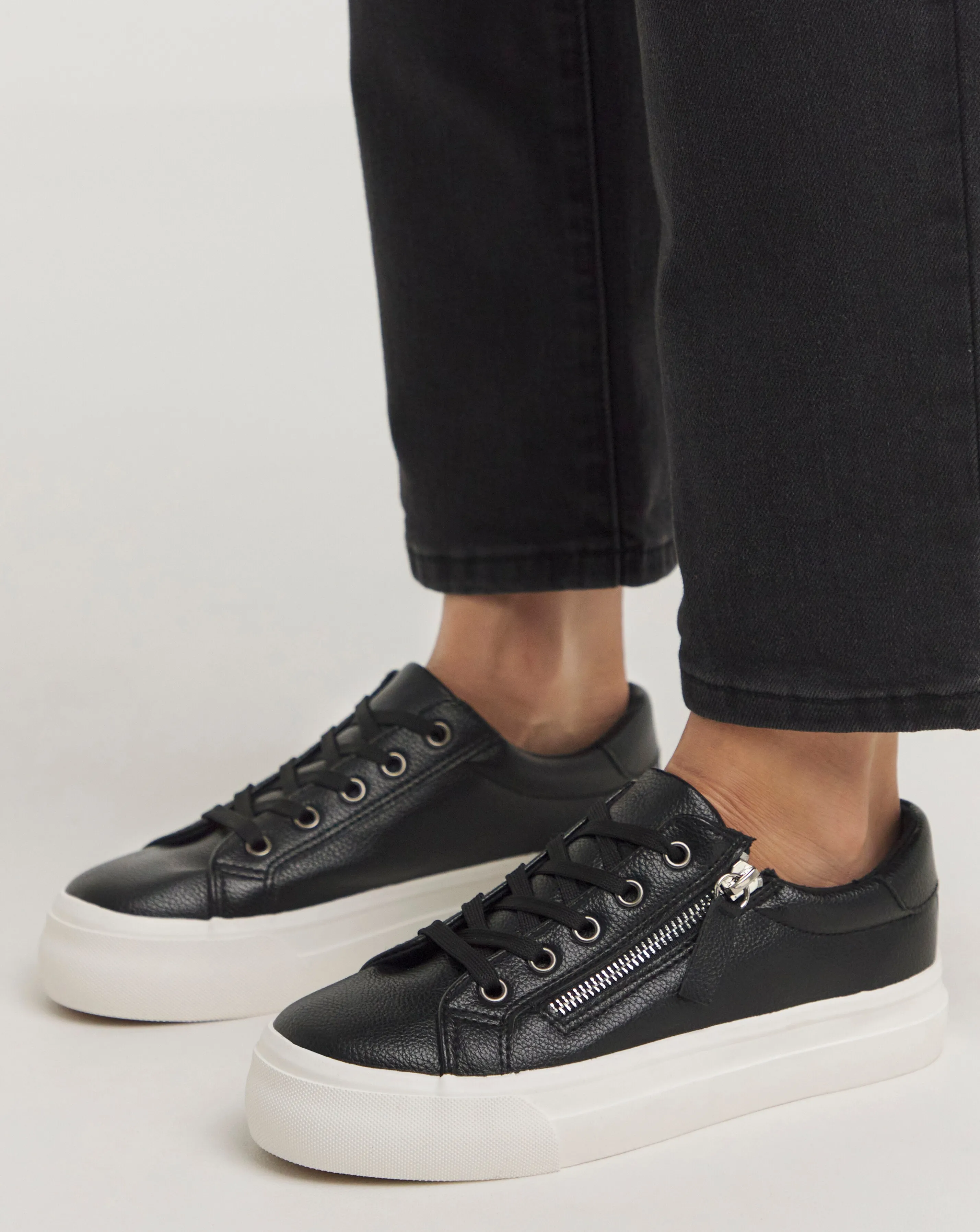 Kate Lace Up Zip Detail Chunky Trainers Wide E Fit | Simply Be