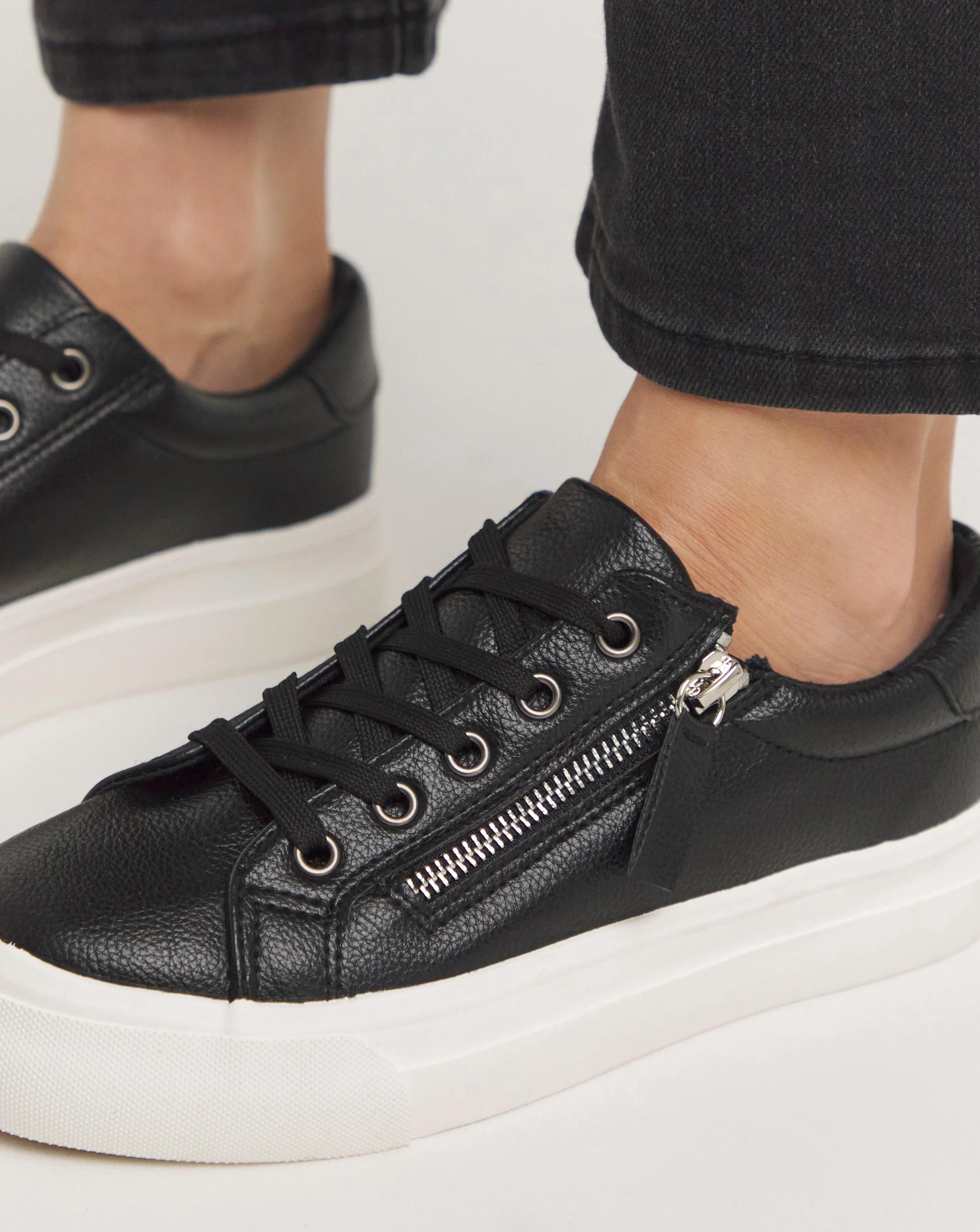 Kate Lace Up Zip Detail Chunky Trainers Wide E Fit | Simply Be