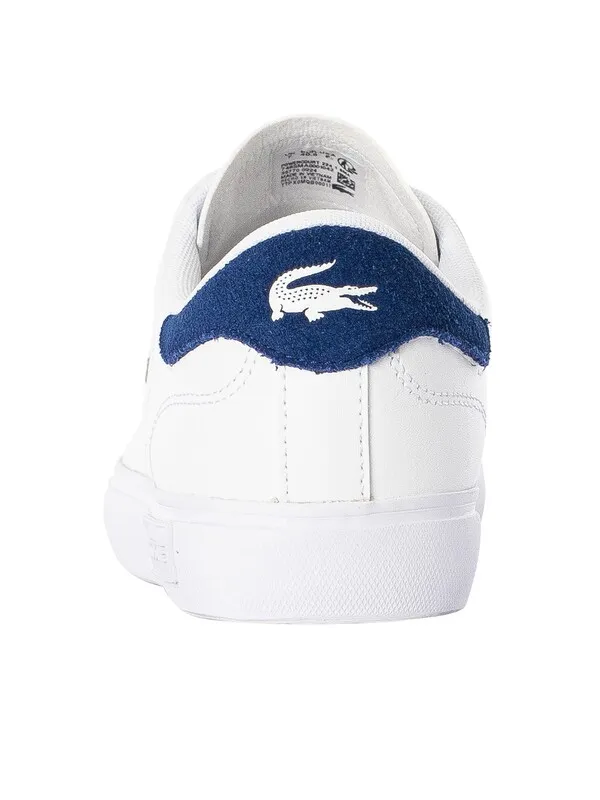 Lacoste Powercourt 224 1 SMA Leather Trainers - White/Navy