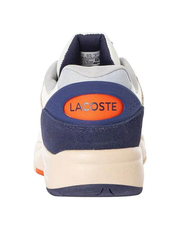 Lacoste Storm 96 LO VTG Leather Trainers - Off White/Blue