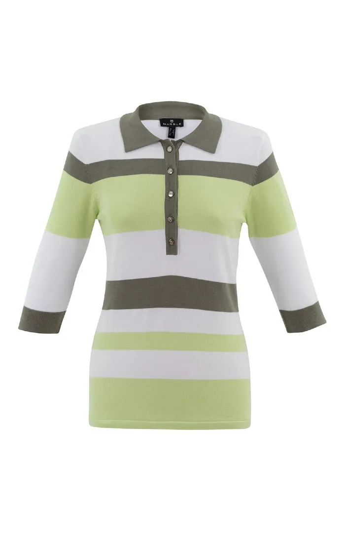 Ladies Marble Stripe Polo