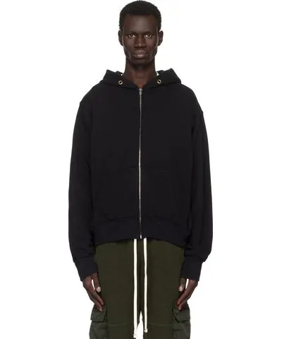 LES TIEN Black Heavyweight Zip Hoodie