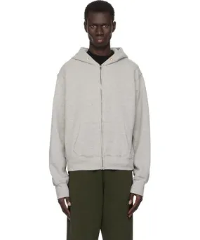 LES TIEN Gray Heavyweight Zip Hoodie