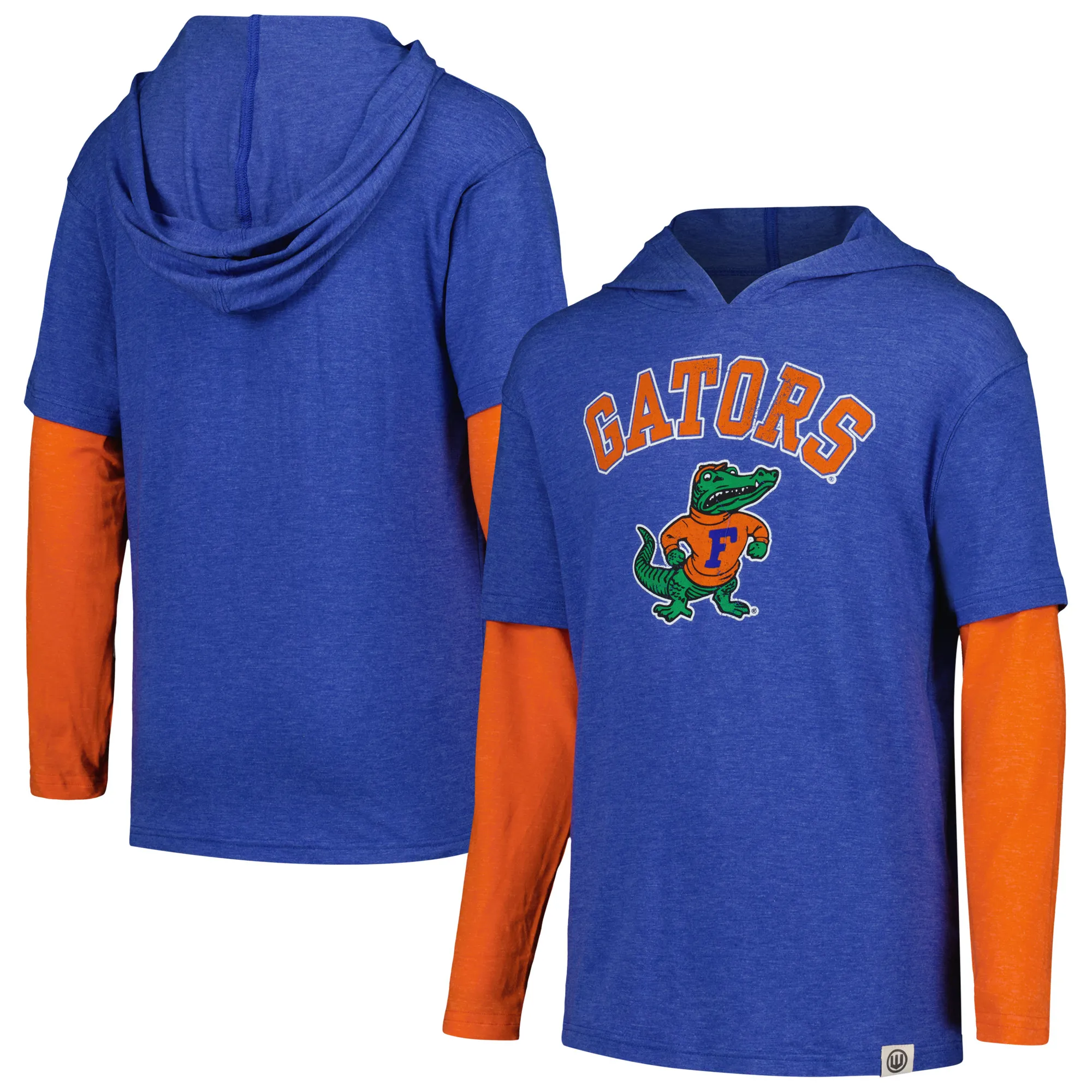 Lids Youth Wes & Willy Royal Florida Gators Tri-Blend Long Sleeve Hoodie T-Shirt