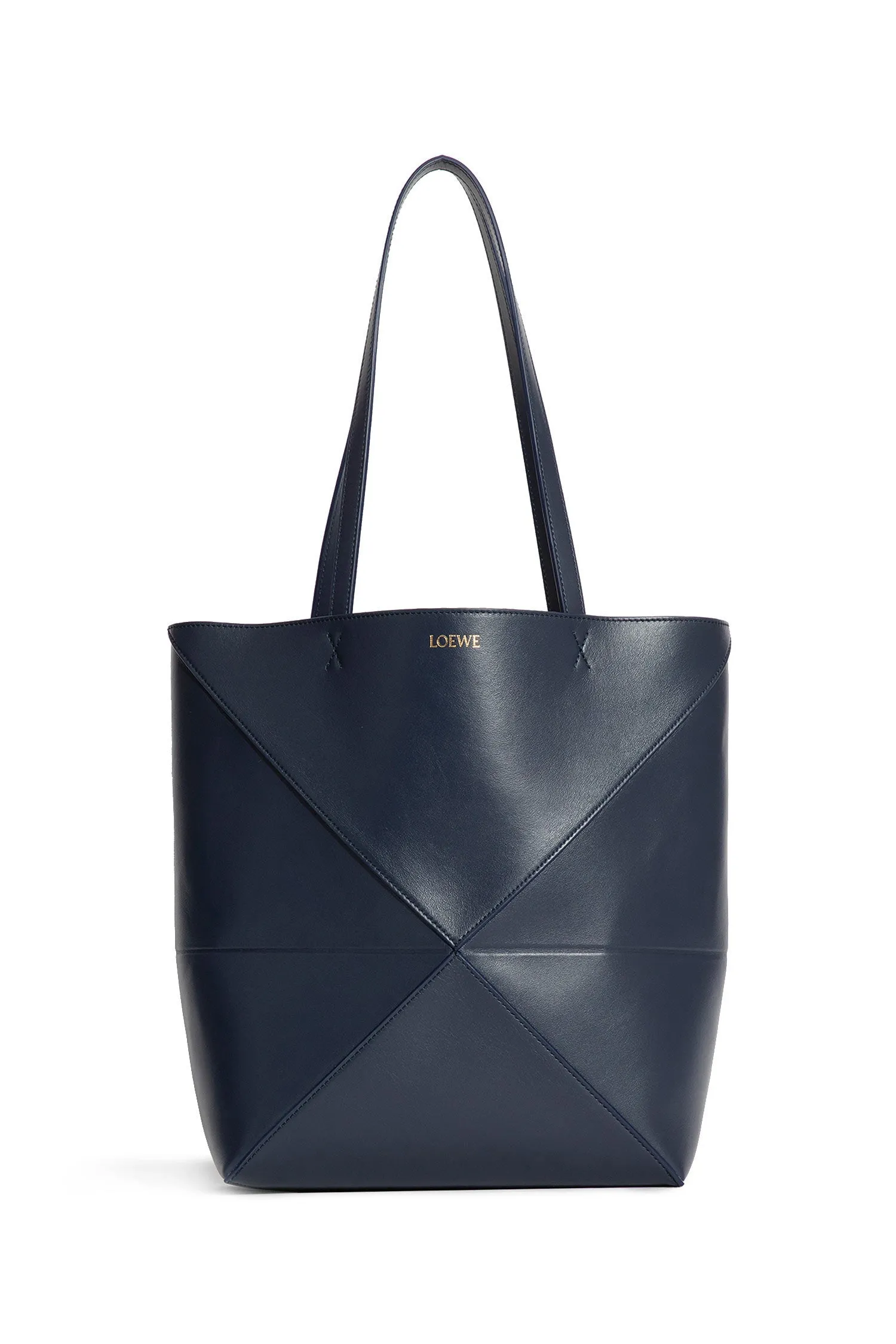 loewe medium puzzle fold tote in shiny calfskin