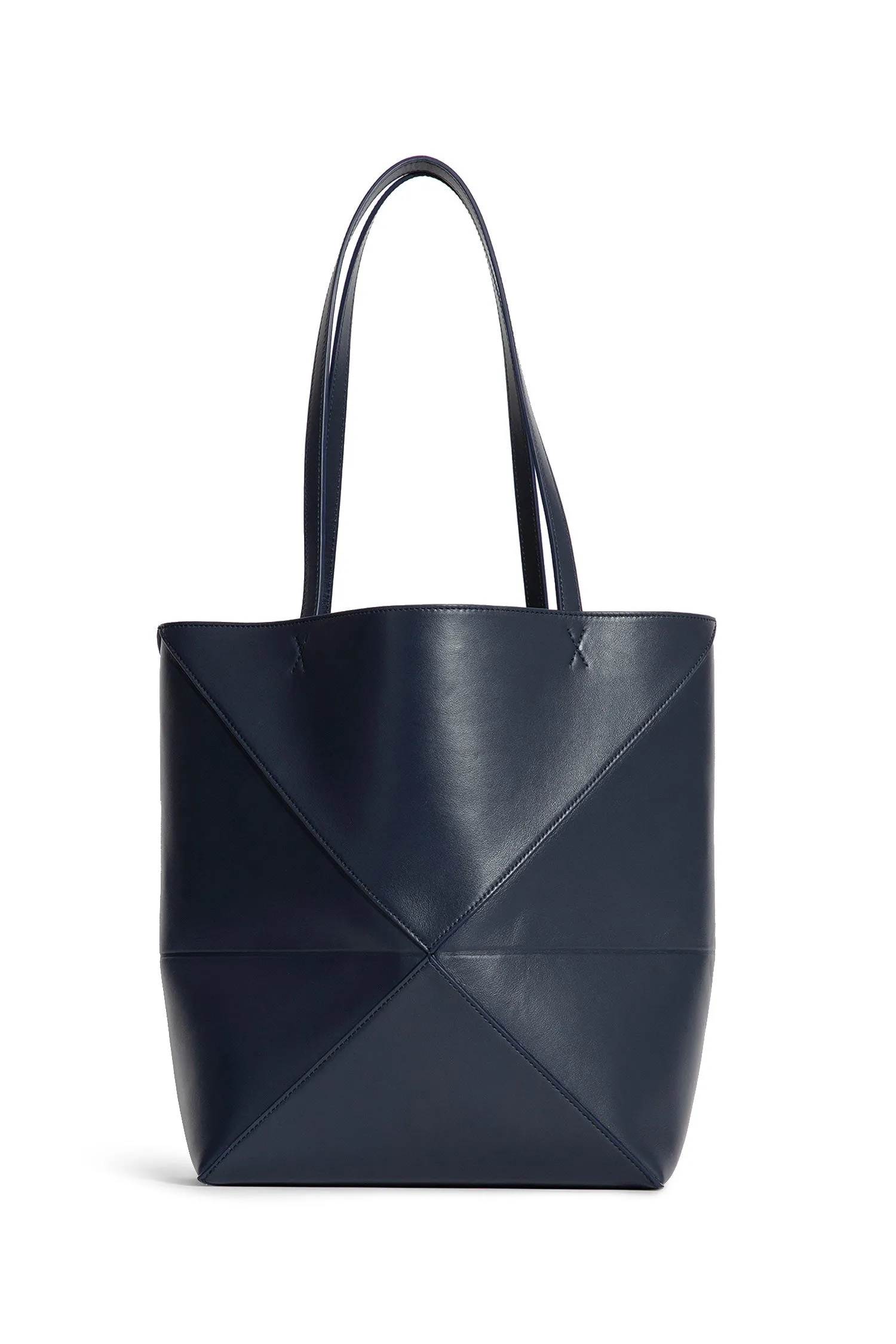 loewe medium puzzle fold tote in shiny calfskin