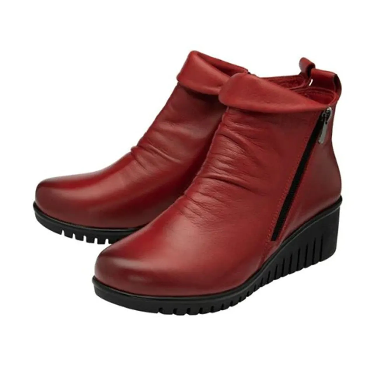 Lotus Cordelia ULB299RR0 Red Leather Wedge Ankle Boot