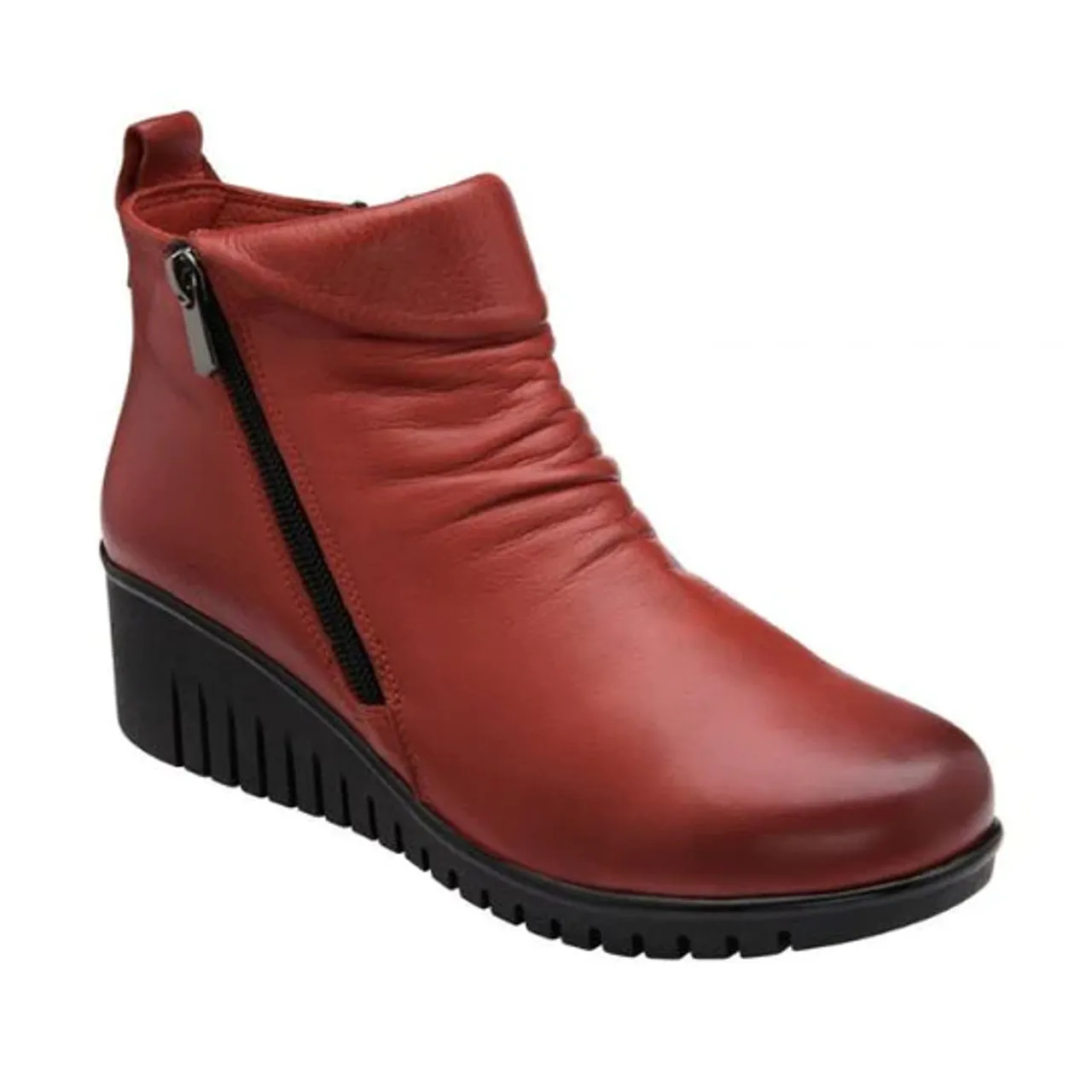 Lotus Cordelia ULB299RR0 Red Leather Wedge Ankle Boot