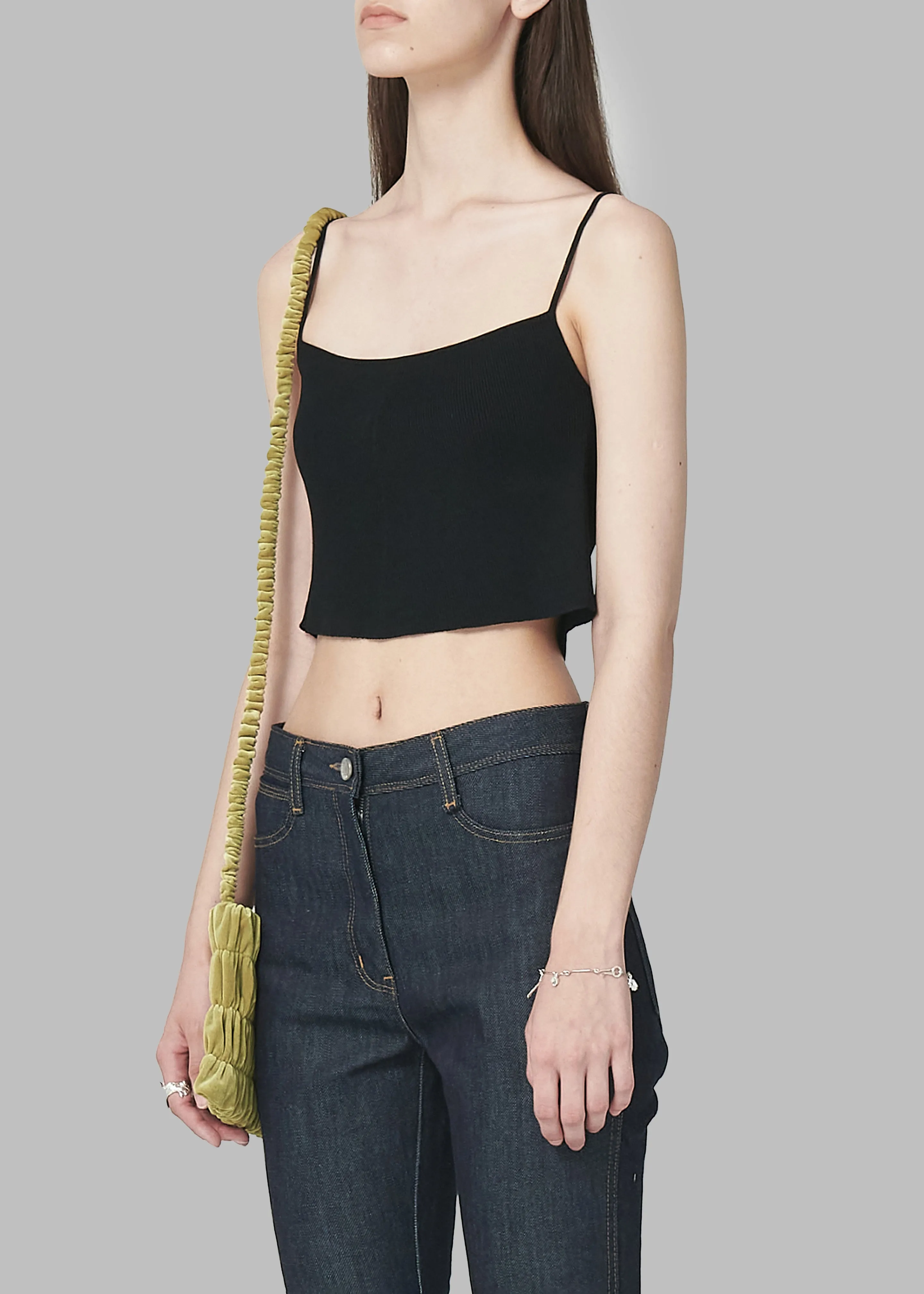 Low Classic Knitted Sleeveless Crop Top - Black