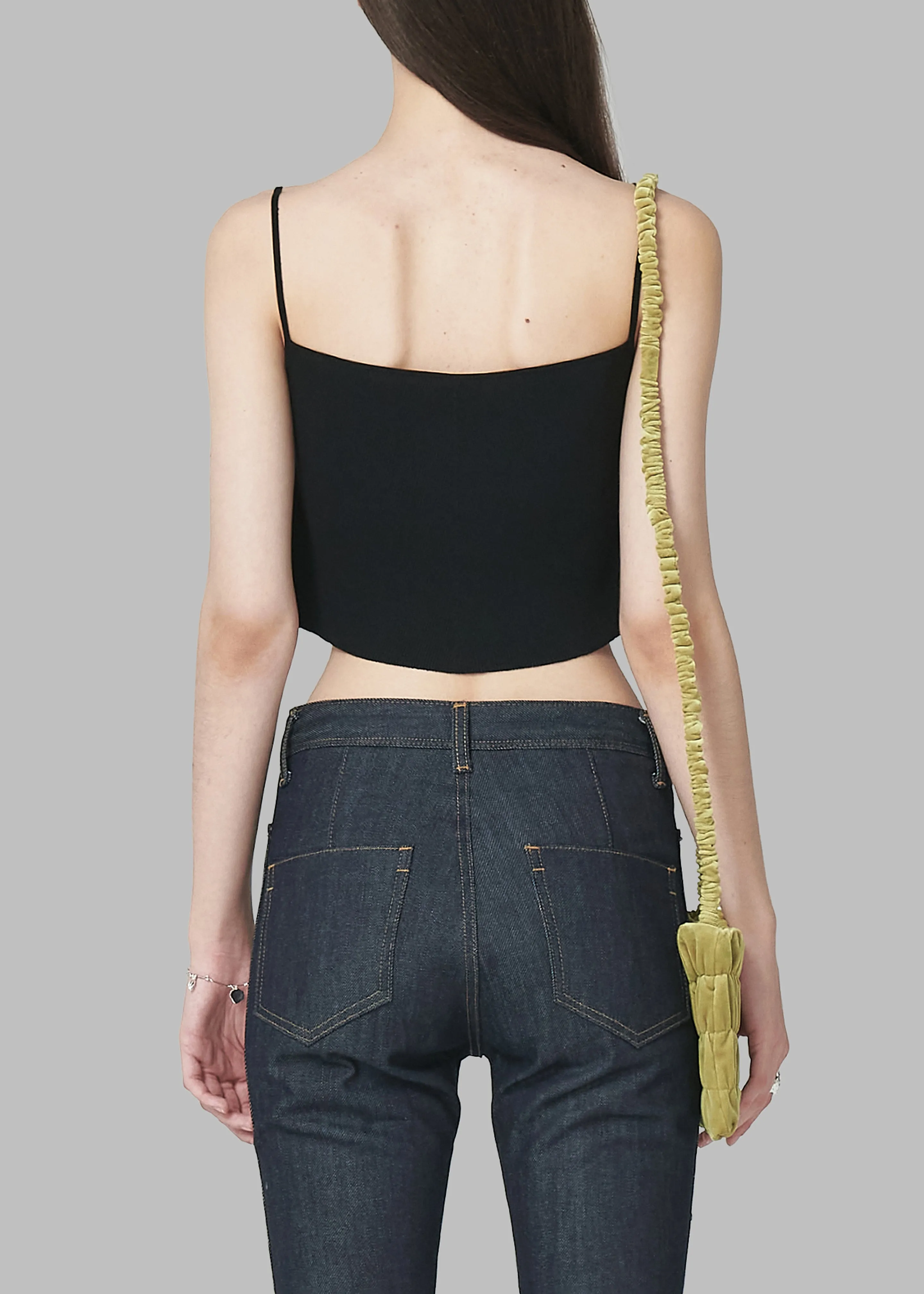 Low Classic Knitted Sleeveless Crop Top - Black