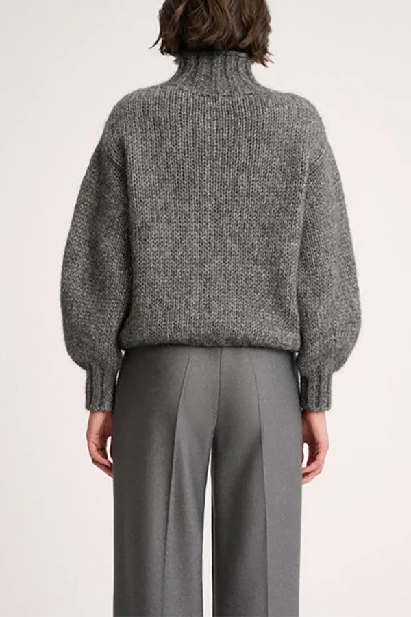 Luisa Spagnoli COCCOLO GREY CHUNKY ALPACA LUREX PULLOVER