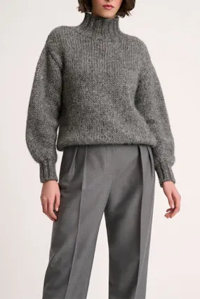 Luisa Spagnoli COCCOLO GREY CHUNKY ALPACA LUREX PULLOVER