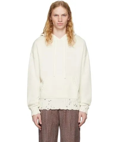 Marni White Dishevelled Hoodie