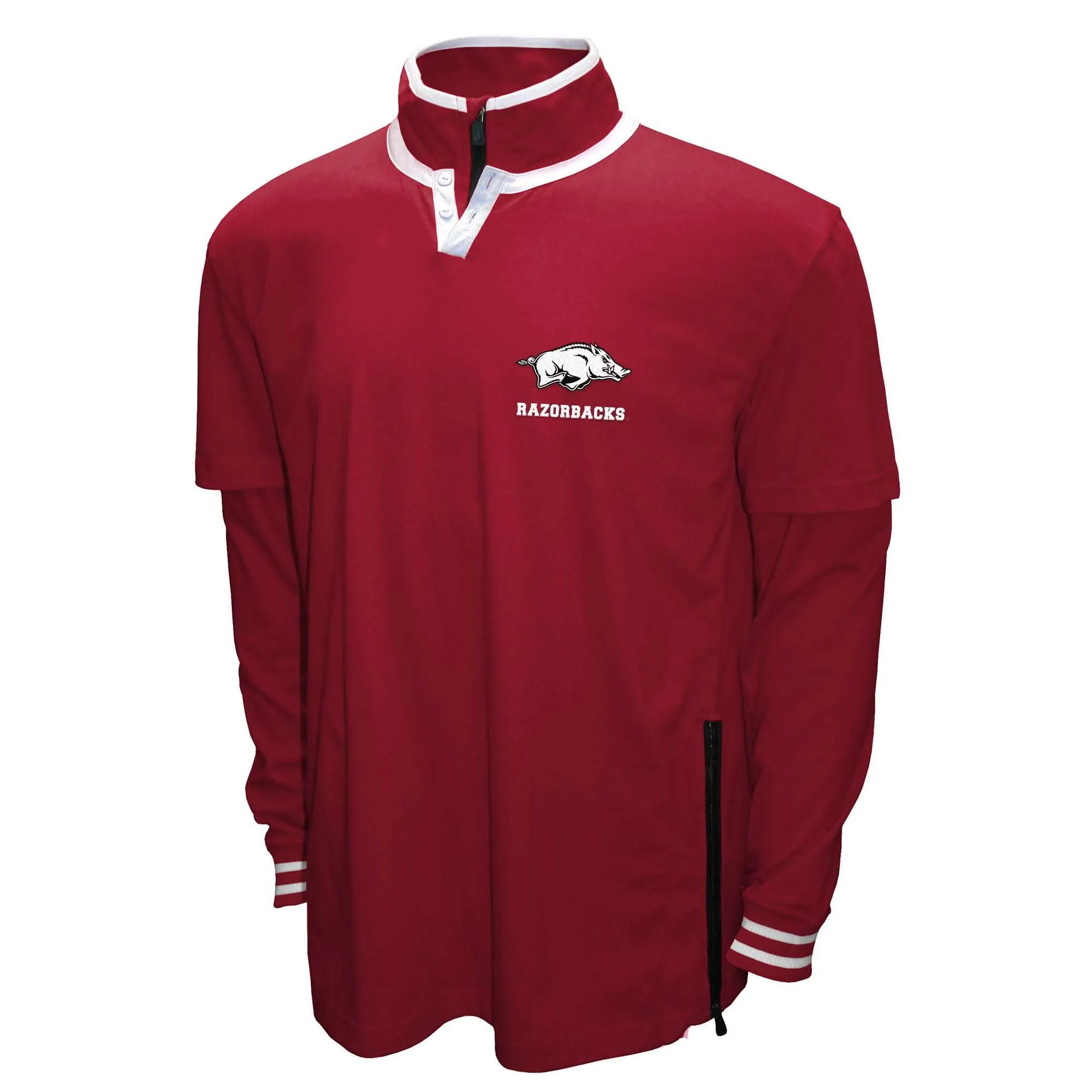 Men's Franchise Club Cardinal Arkansas Razorbacks 3-in-1 Double-Down T-Shirt & Quarter-Zip Pullover Set