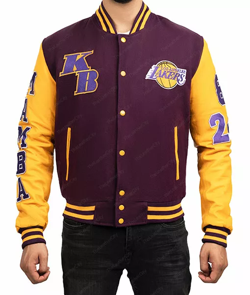 Men’s Kobe Bryant Mamba Los Angeles Lakers Lettermen Jacket | TLC