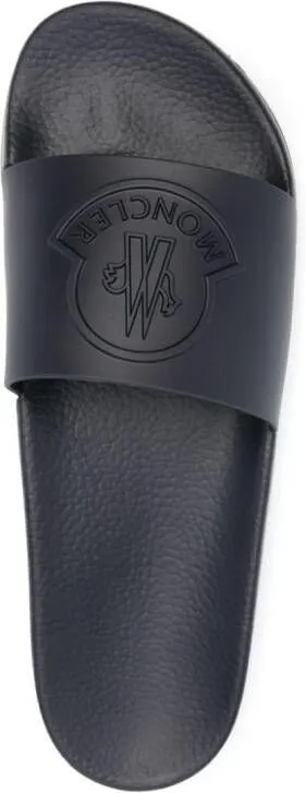 Moncler Basile logo-embossed slides Blue