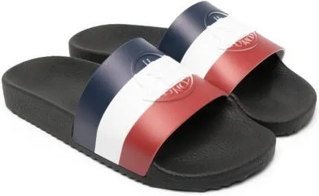 Moncler Enfant Basile embossed-logo slides Black